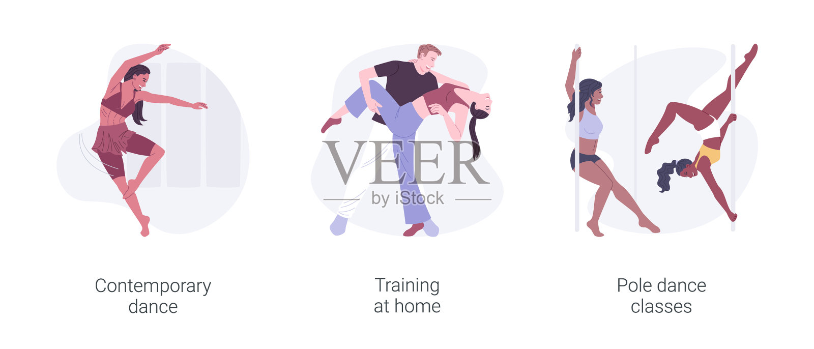 舞蹈课孤立卡通插画图片素材