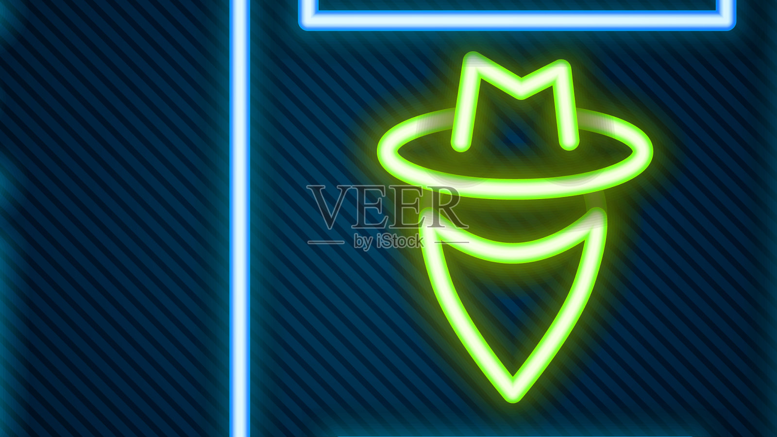 发光的霓虹灯线想要西方的海报图标插画图片素材