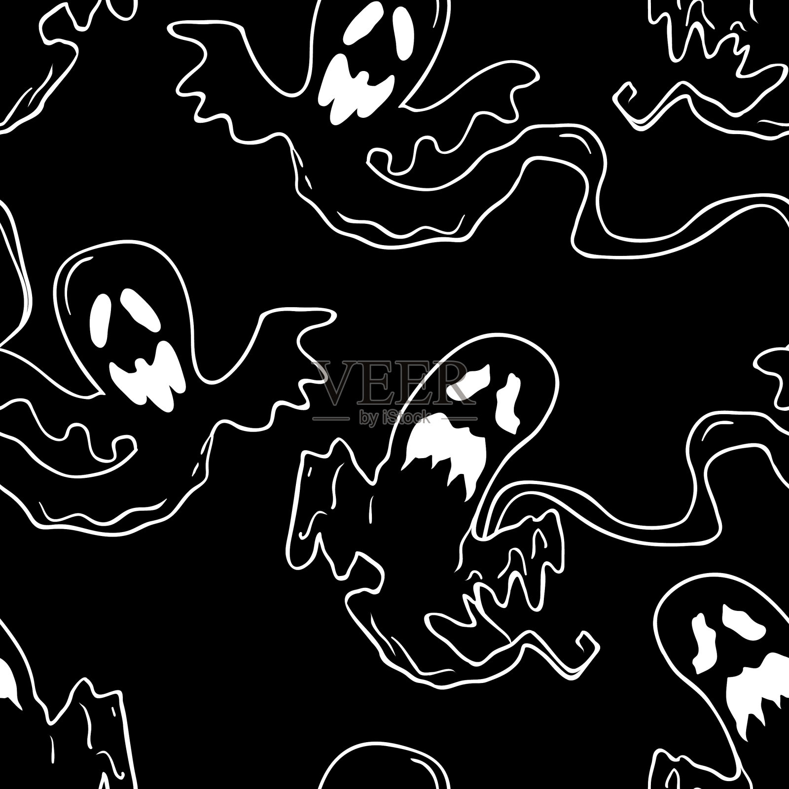 万圣节庆祝无缝图案插画图片素材