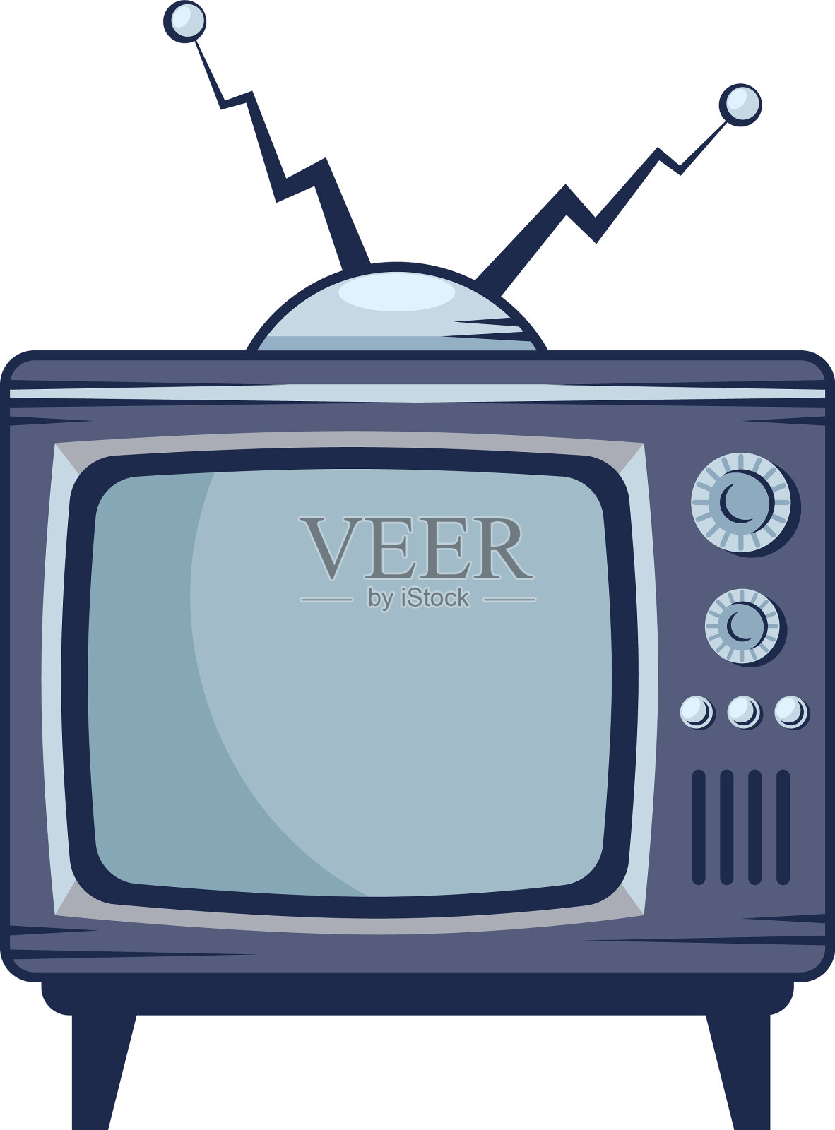 电视的复古风格设计元素图片