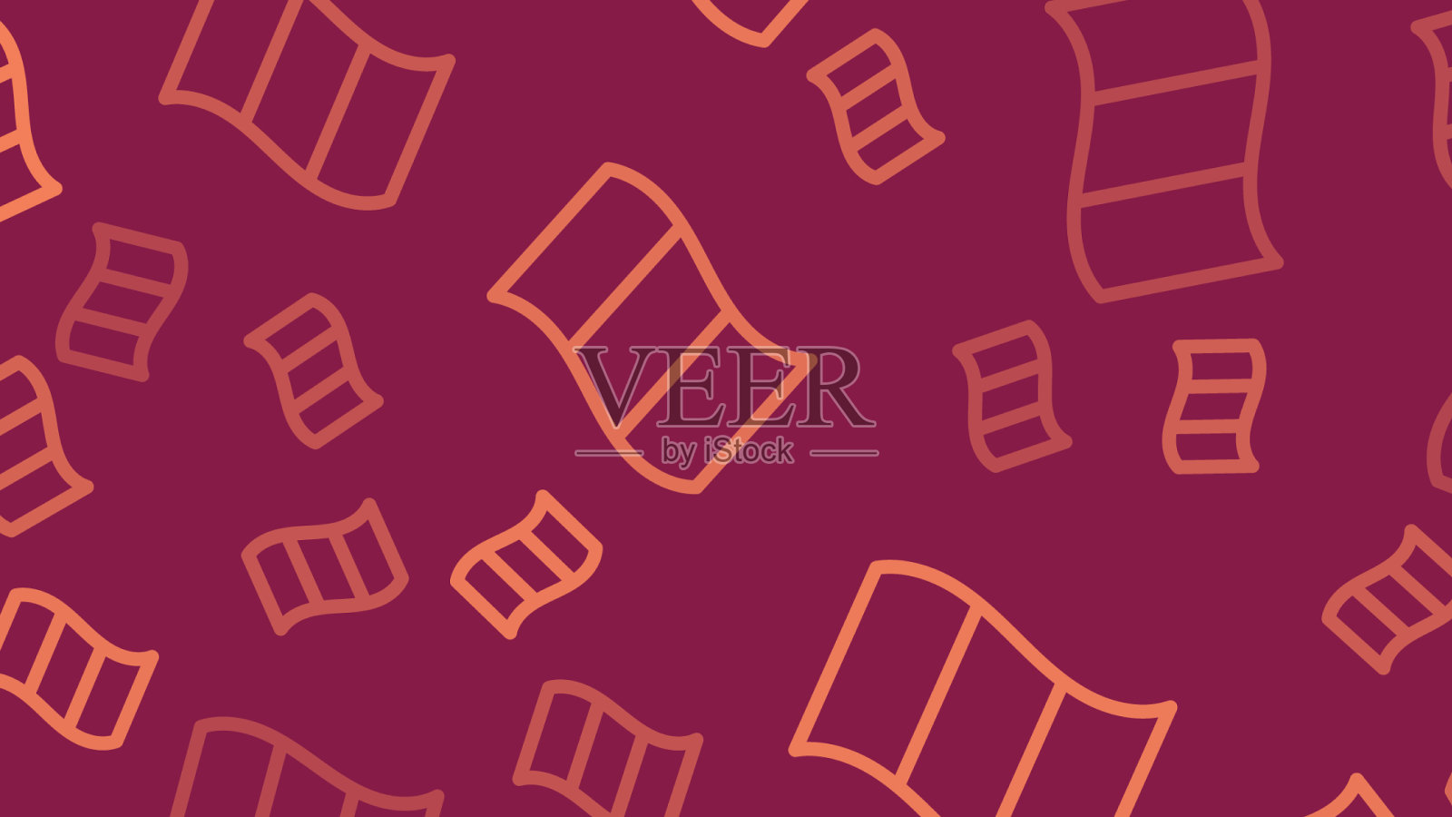 棕色线国旗法国图标孤立无缝插画图片素材