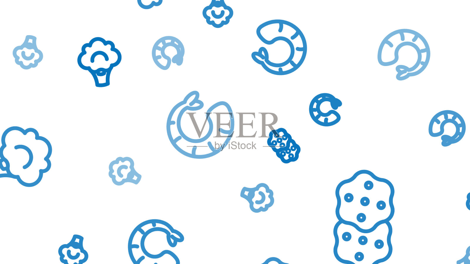 放入虾条饼干和西兰花图标素材