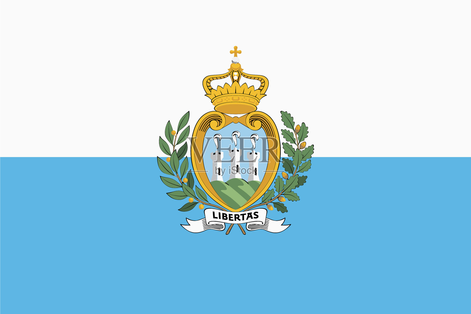 圣马力诺官方国旗颜色平坦插画图片素材