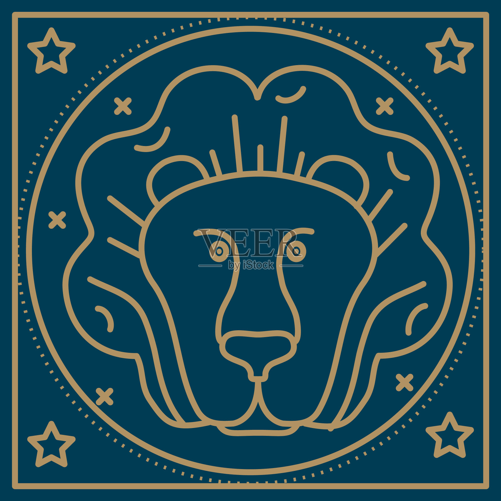 狮子座的星座符号插画图片素材