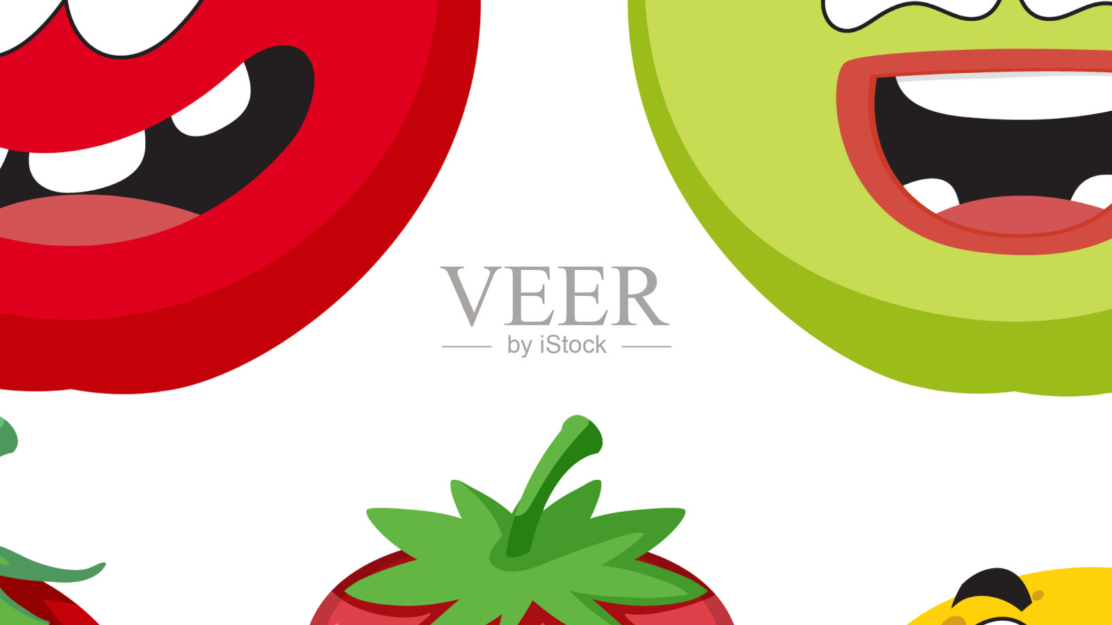 卡通水果无缝图案插画图片素材