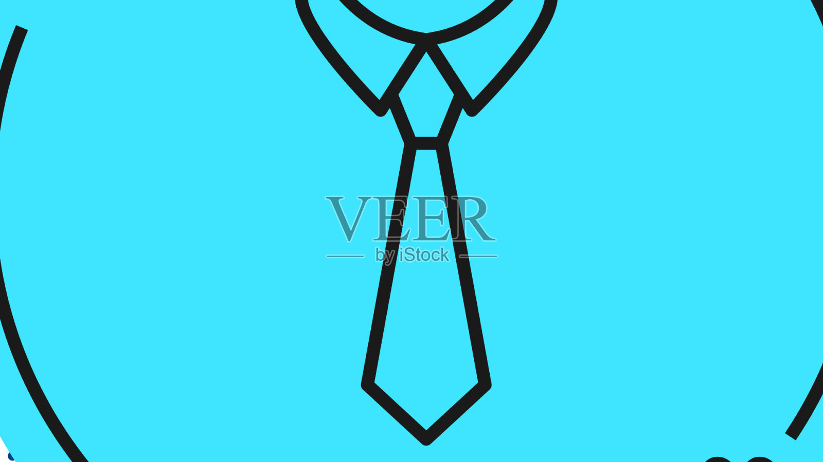 黑色线领带图标孤立在白色背景插画图片素材