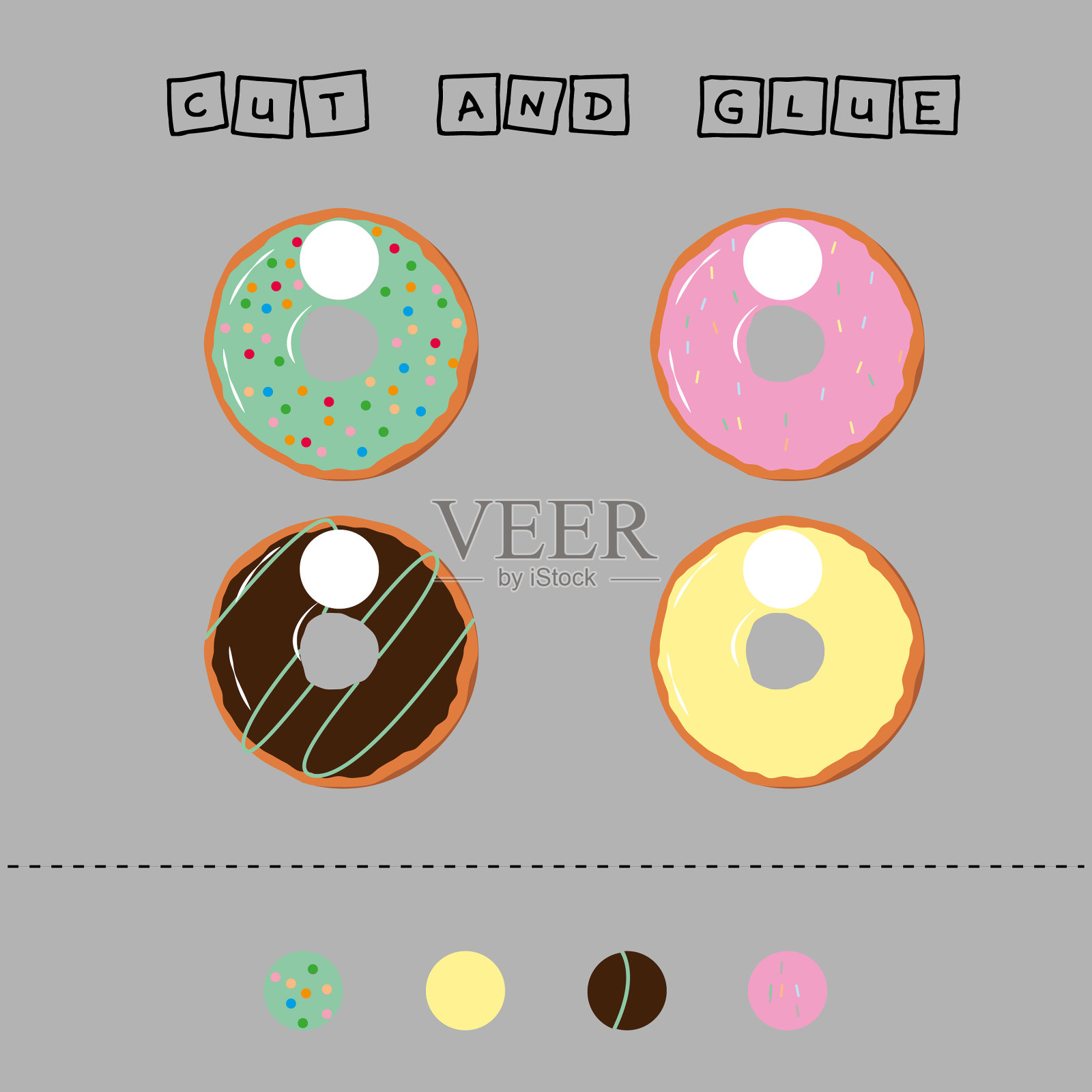 削减和胶水插画图片素材