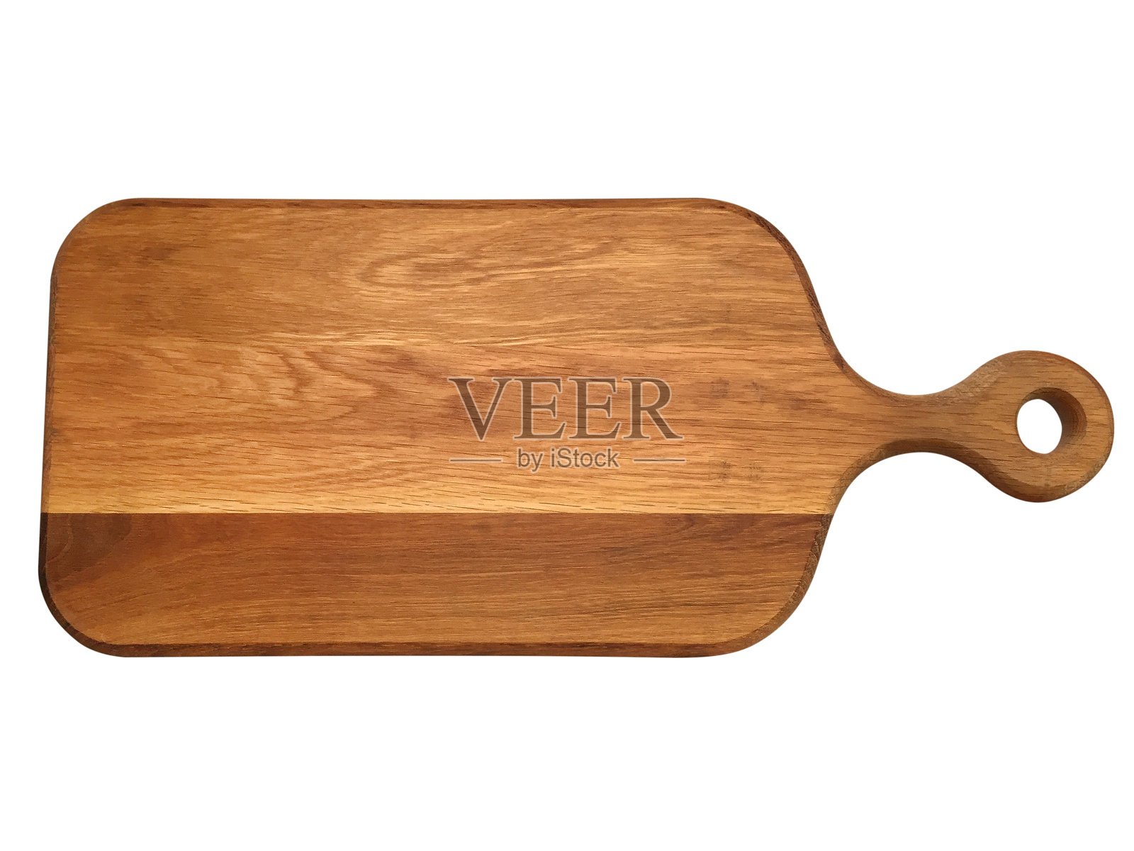 白色背景上孤立的木制砧板(裁剪路径)照片摄影图片