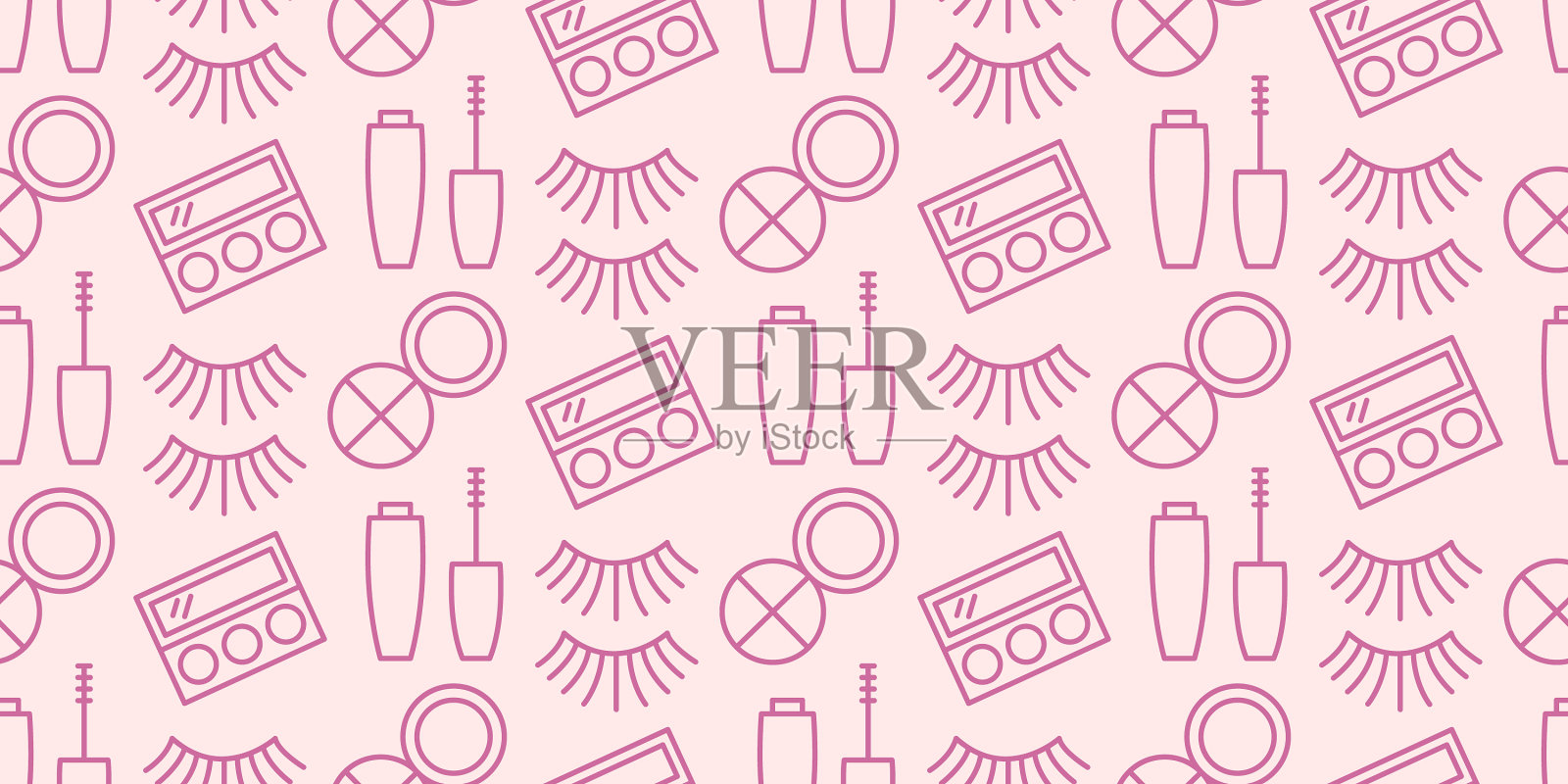 与化妆品产品无缝图案插画图片素材