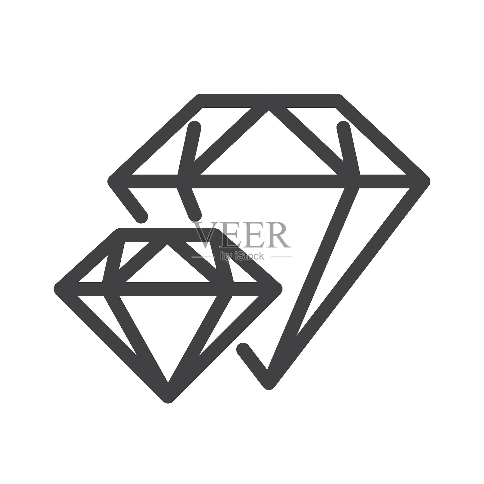 辉煌，钻石线图标插画图片素材