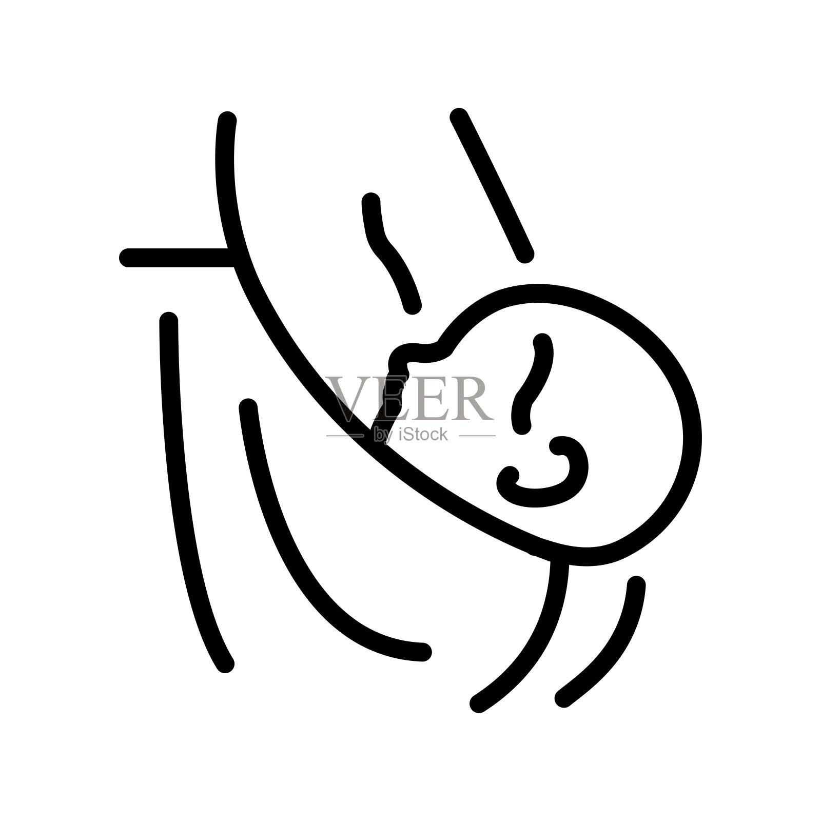 母乳喂养彩色线图标。网页的象形文字插画图片素材