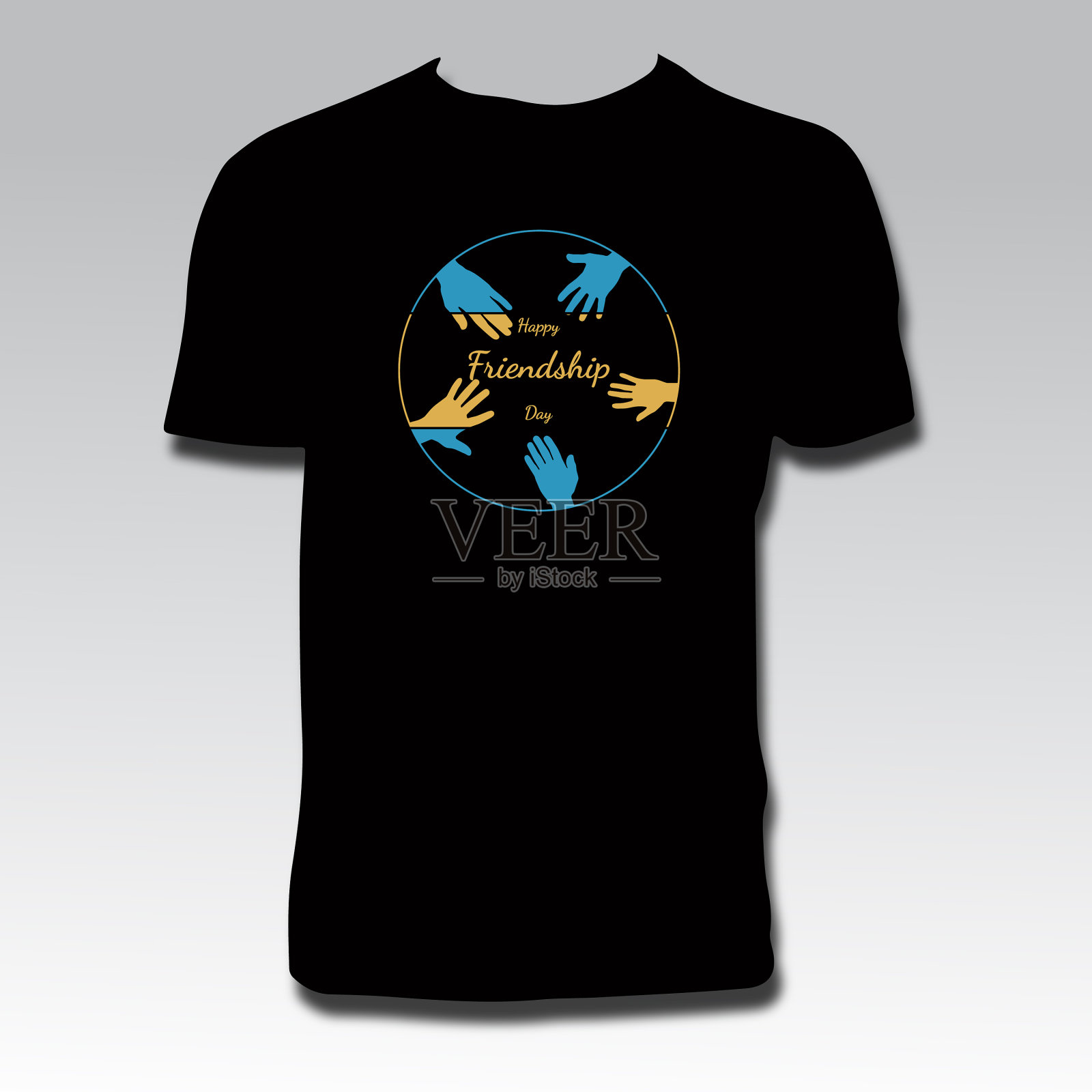 友谊日t恤设计插画图片素材