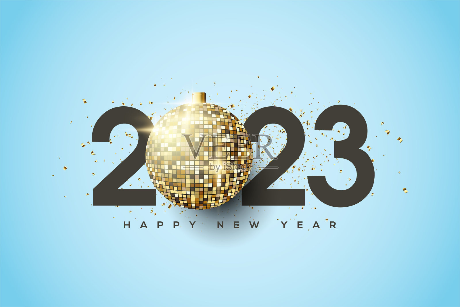 2023新年快乐现代迪斯科灯插图插画图片素材