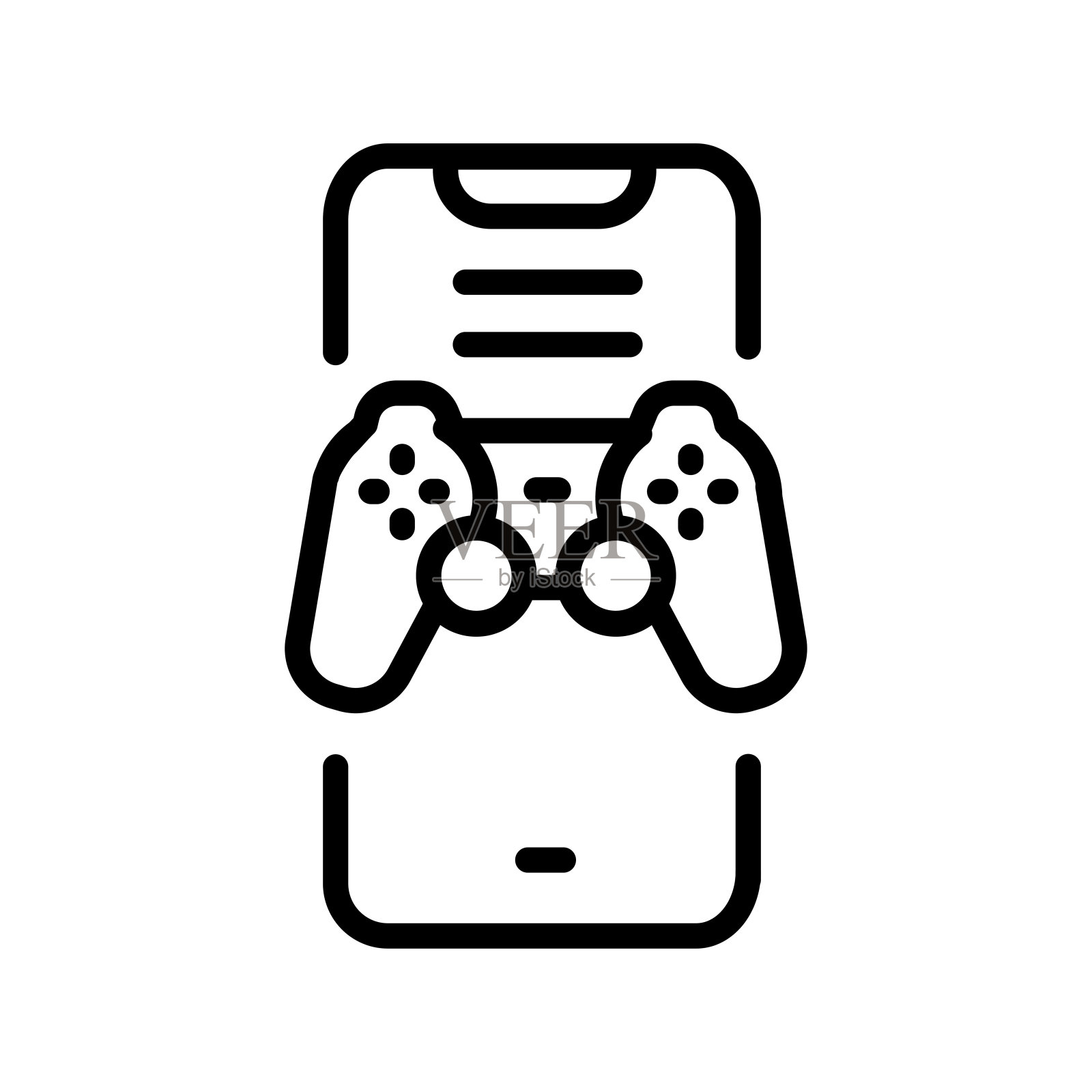 游戏串流电话线路图标。网上促销图标素材