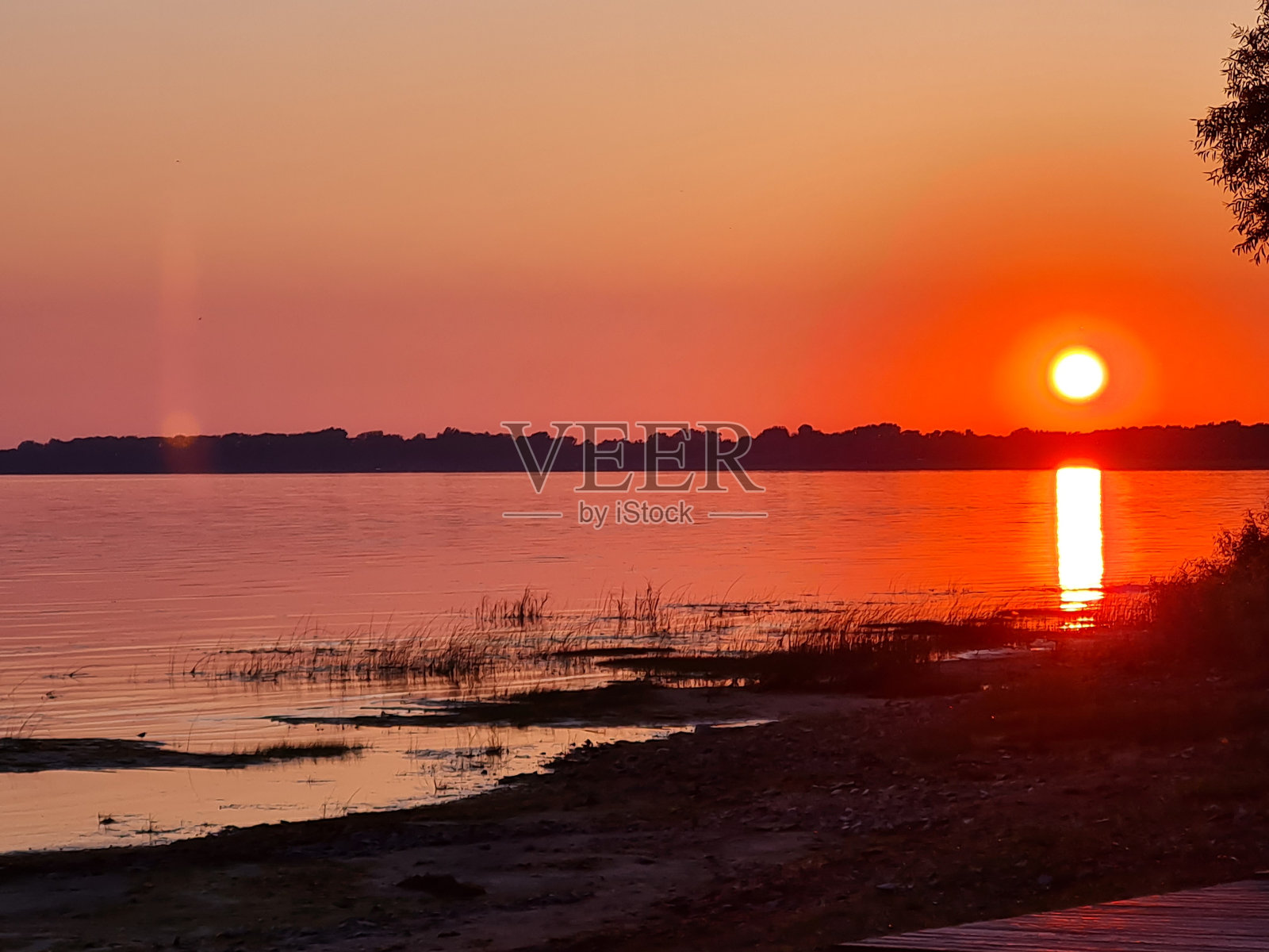 魁北克密苏里湾的日落照片摄影图片