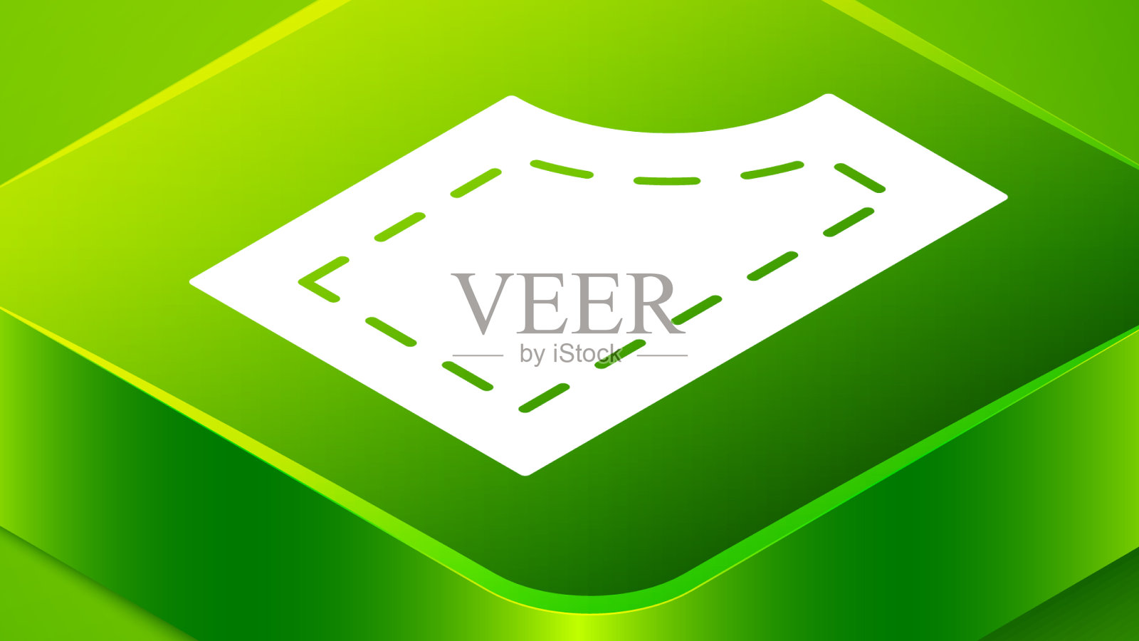 等距缝纫图案图标孤立在绿色插画图片素材