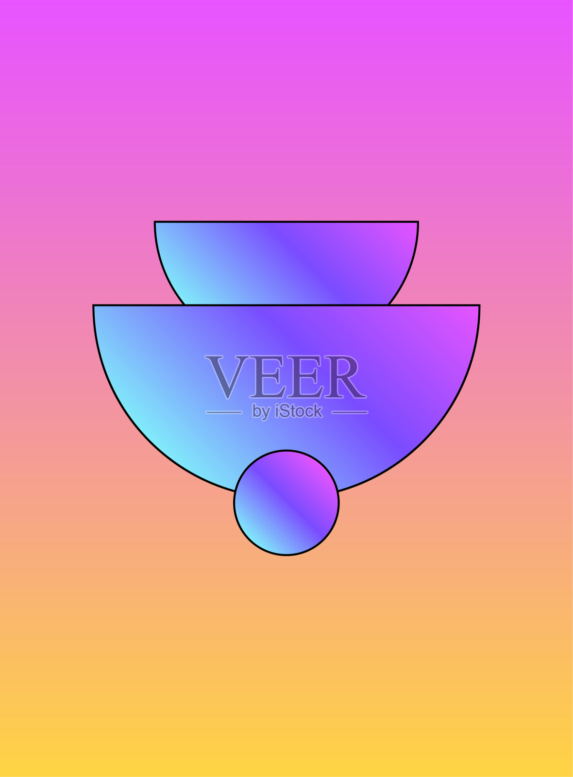 渐变彩色明亮的波普艺术党极简传单模板插画图片素材