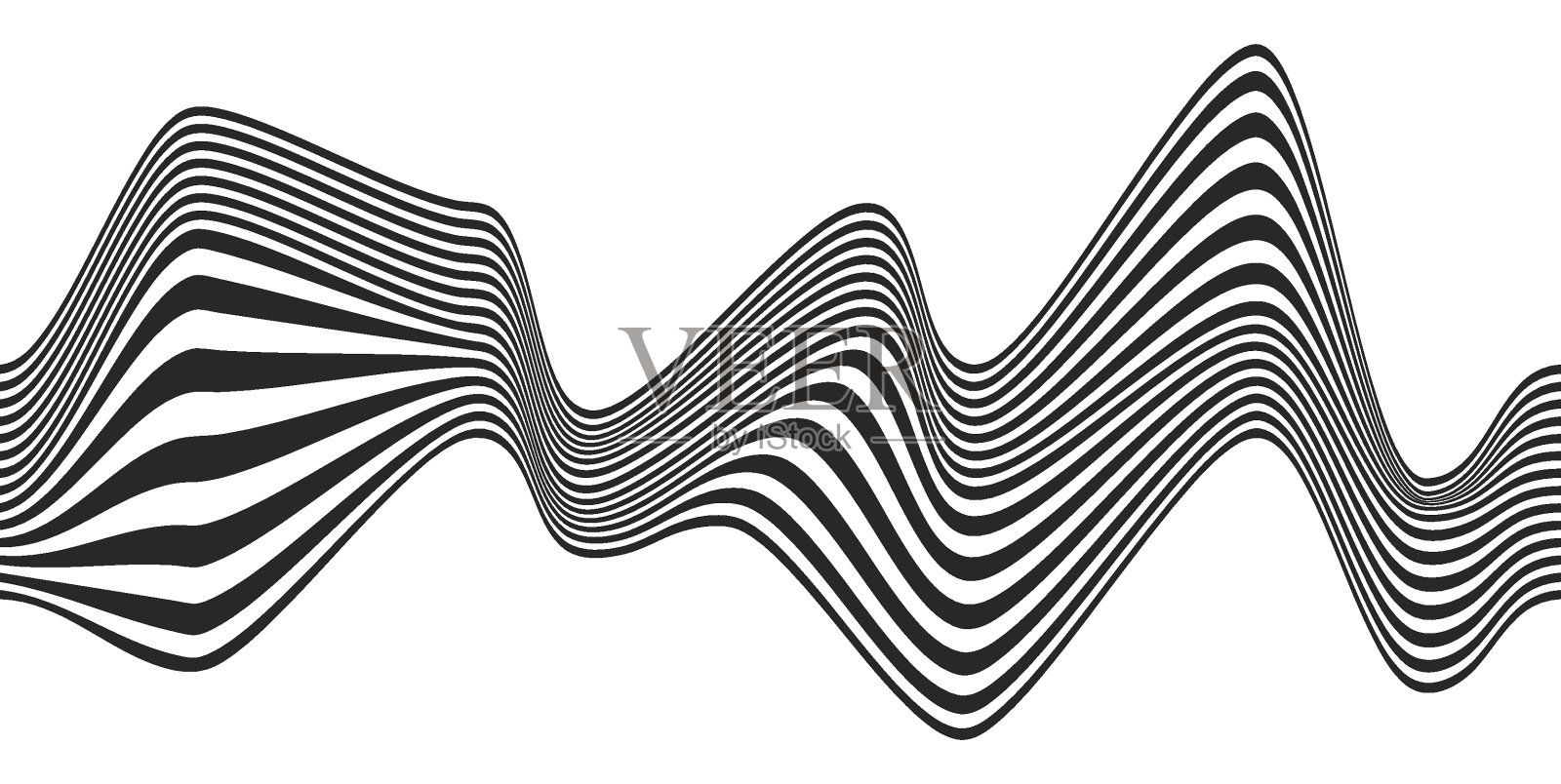 黑色线条的欧普艺术错觉插画图片素材