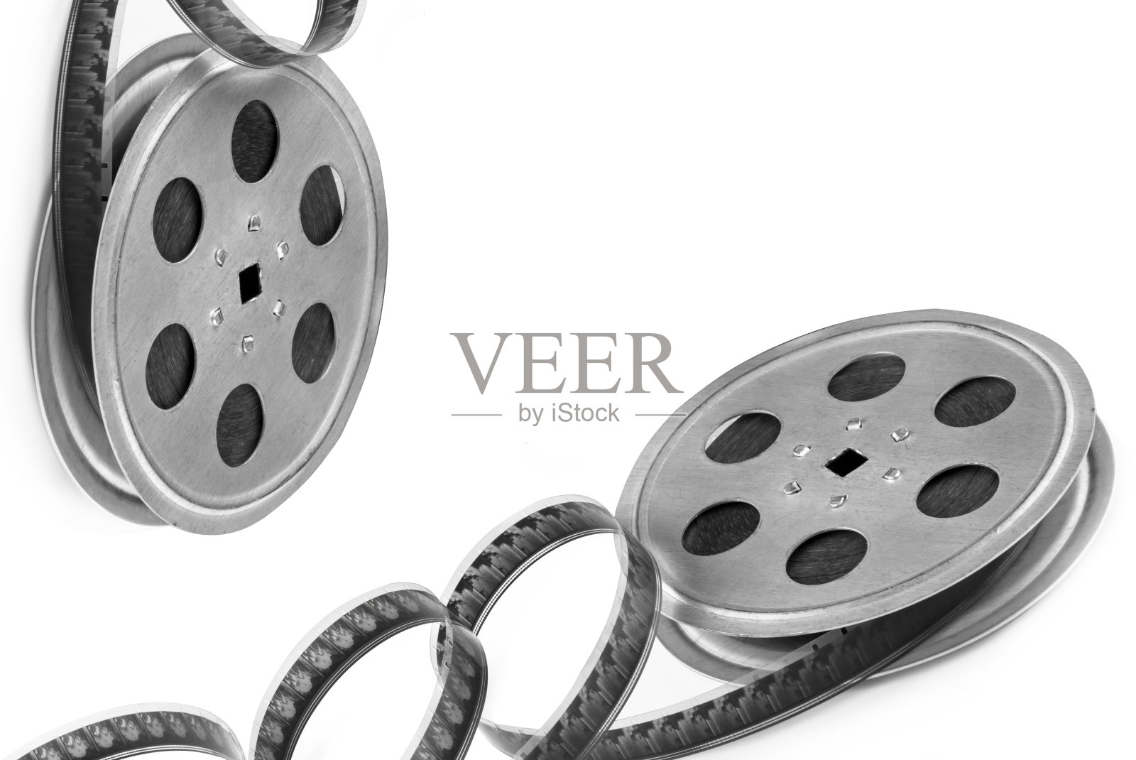 隔离在白色背景上的胶片条。拼贴画。照片摄影图片