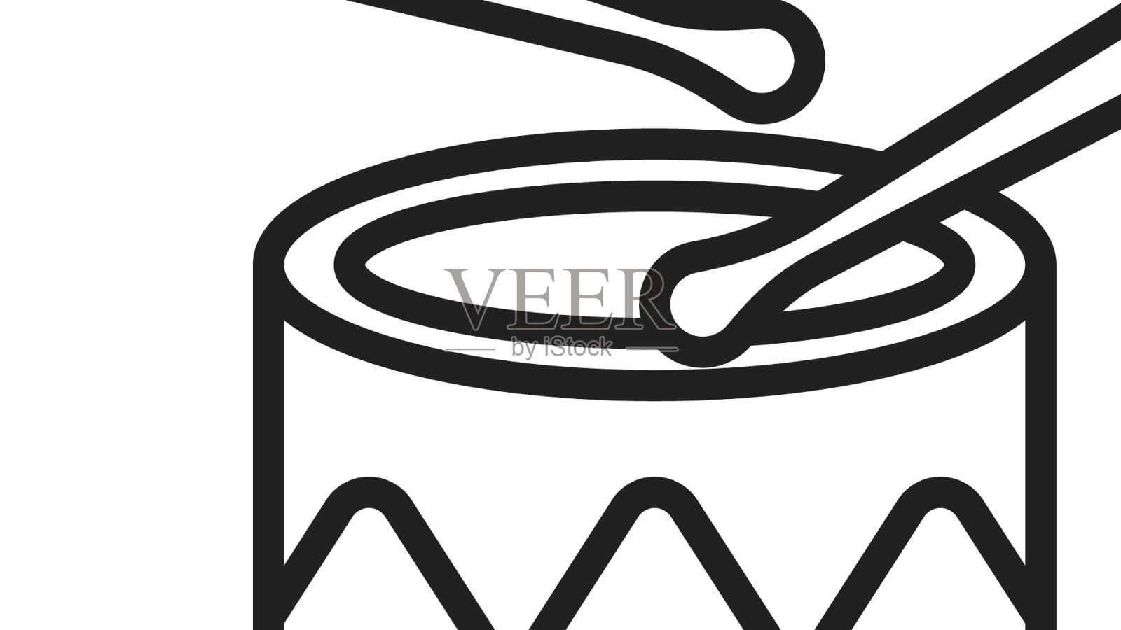 黑线鼓与鼓棒图标隔离上插画图片素材