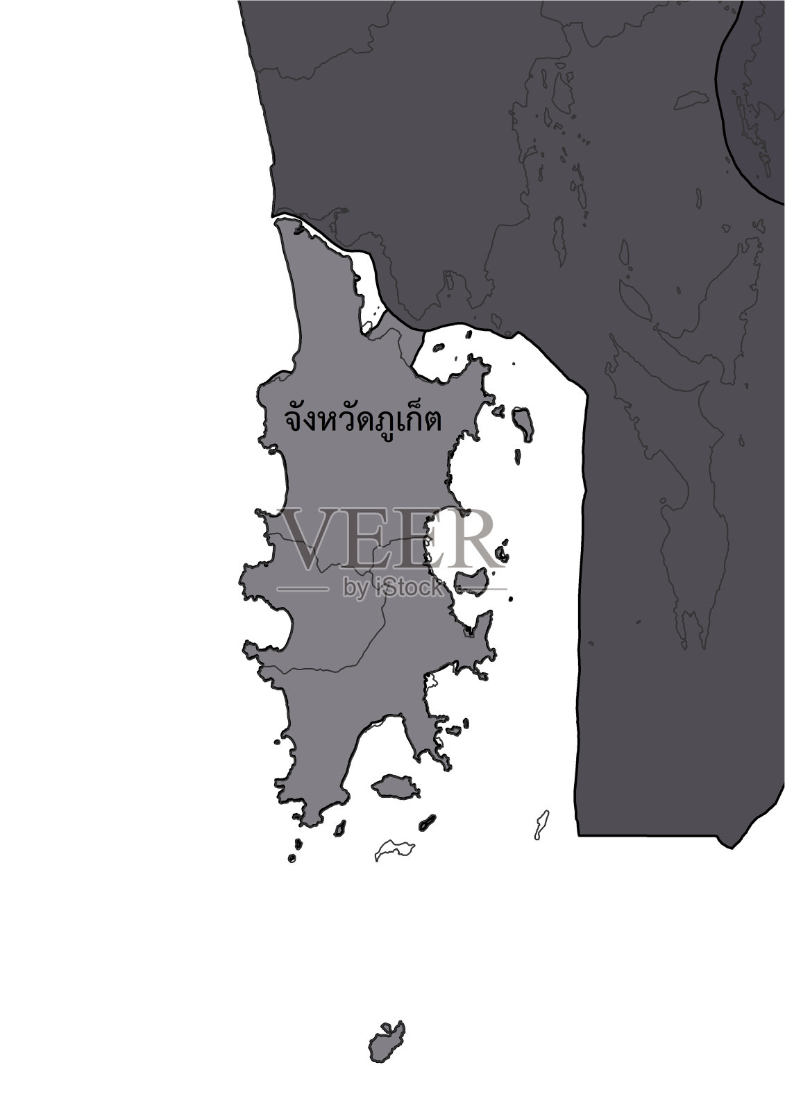 泰国地图南部省份亚洲插画图片素材