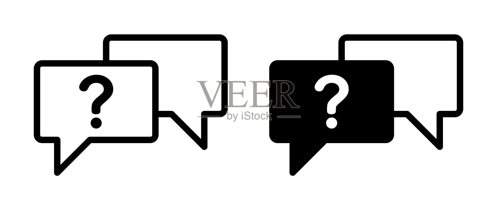 带问号的聊天图标图标素材