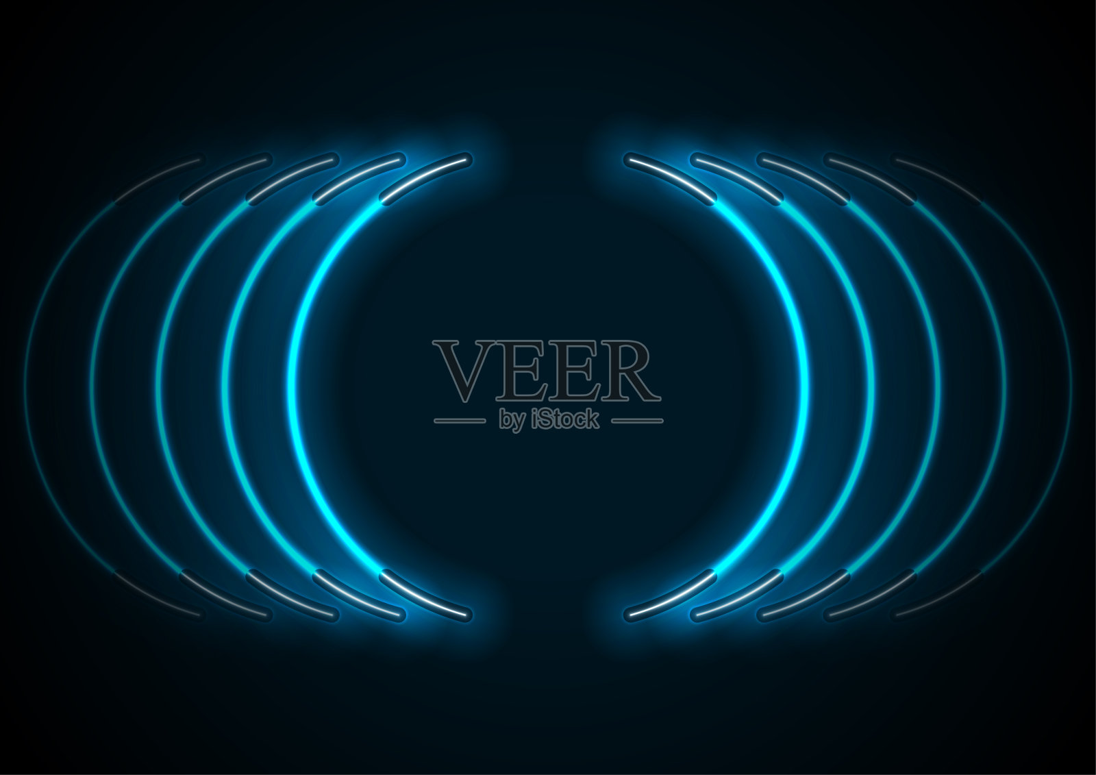 摘要蓝色霓虹灯技术背景插画图片素材