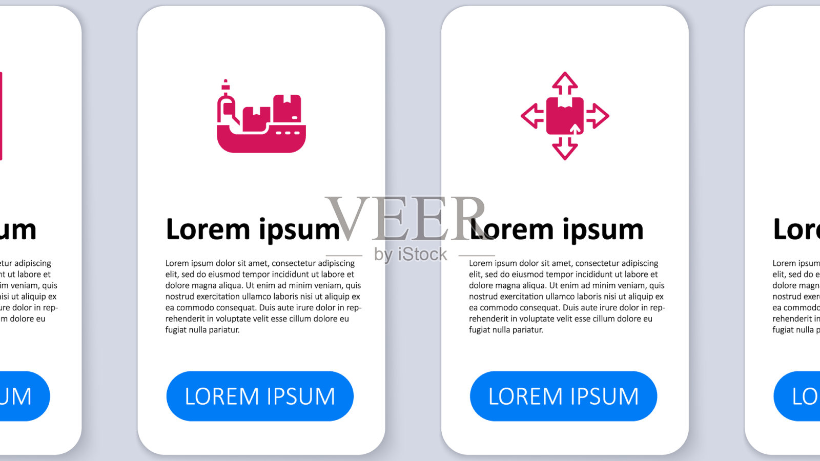 集封闭纸板箱仓库货物图标素材