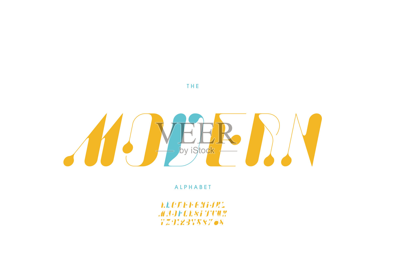 现代字母插画图片素材