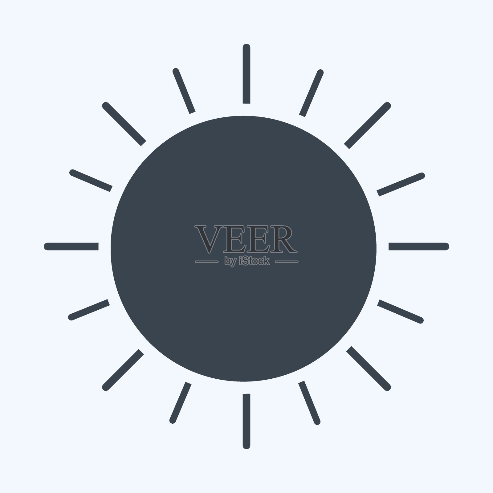 图标的太阳。适合夏天的象征。字形风格。简单的设计可编辑。设计模板向量。简单的说明插画图片素材