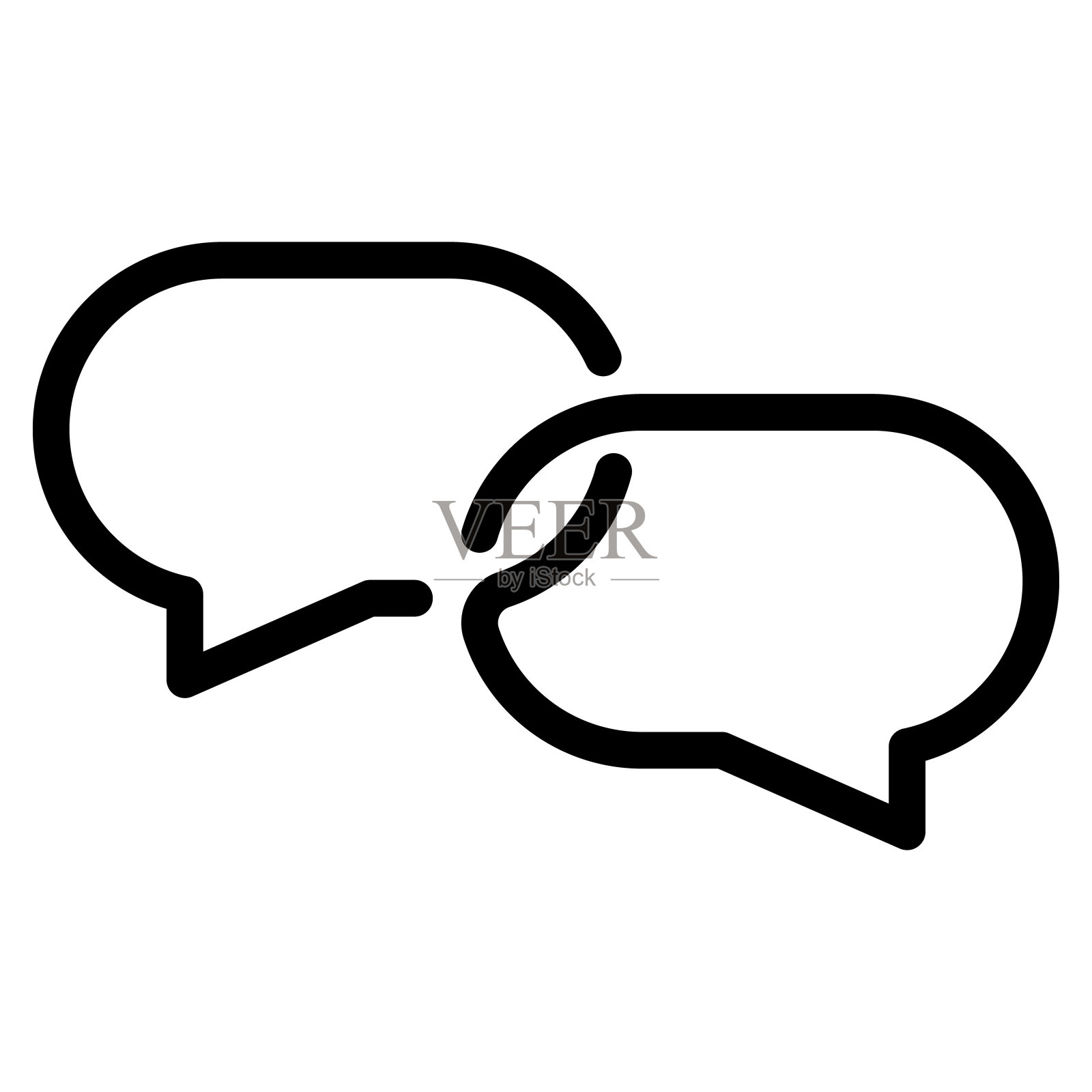 聊天语音气泡线图标。语音气泡矢量图图标素材