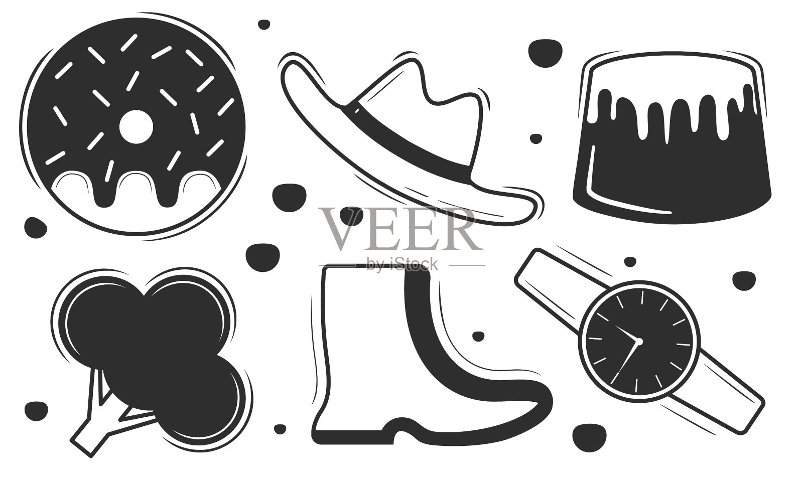 抽象涂鸦图标手绘涂鸦着色插画图片素材