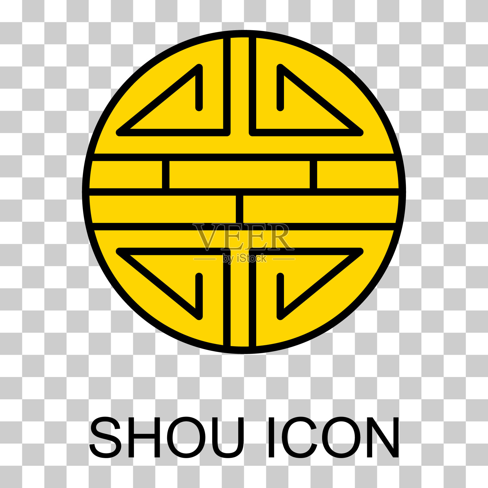 传统的寿图标，精神孤立的蜀平面符号，亚洲矢量插图插画图片素材