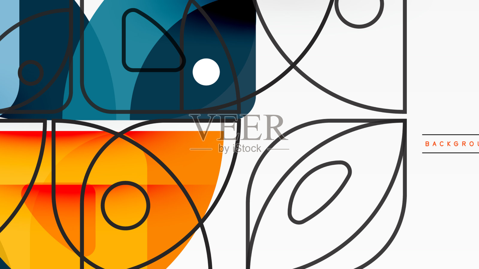 彩色最小几何抽象背景插画图片素材