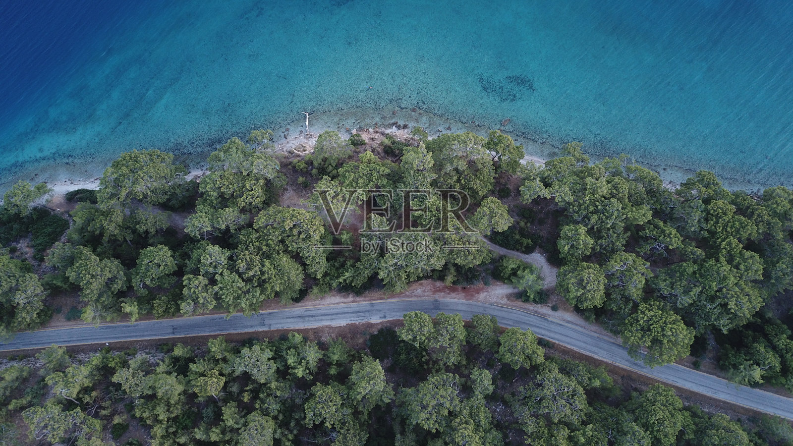 俯瞰爱琴海海岸，阿克巴克，穆格拉照片摄影图片