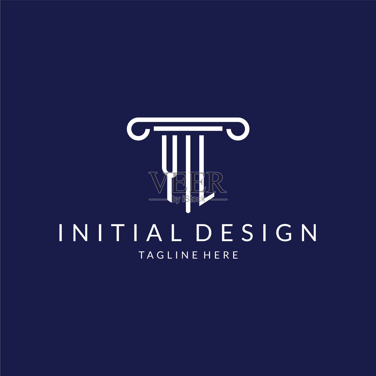 Yl标志字母与柱形设计插画图片素材