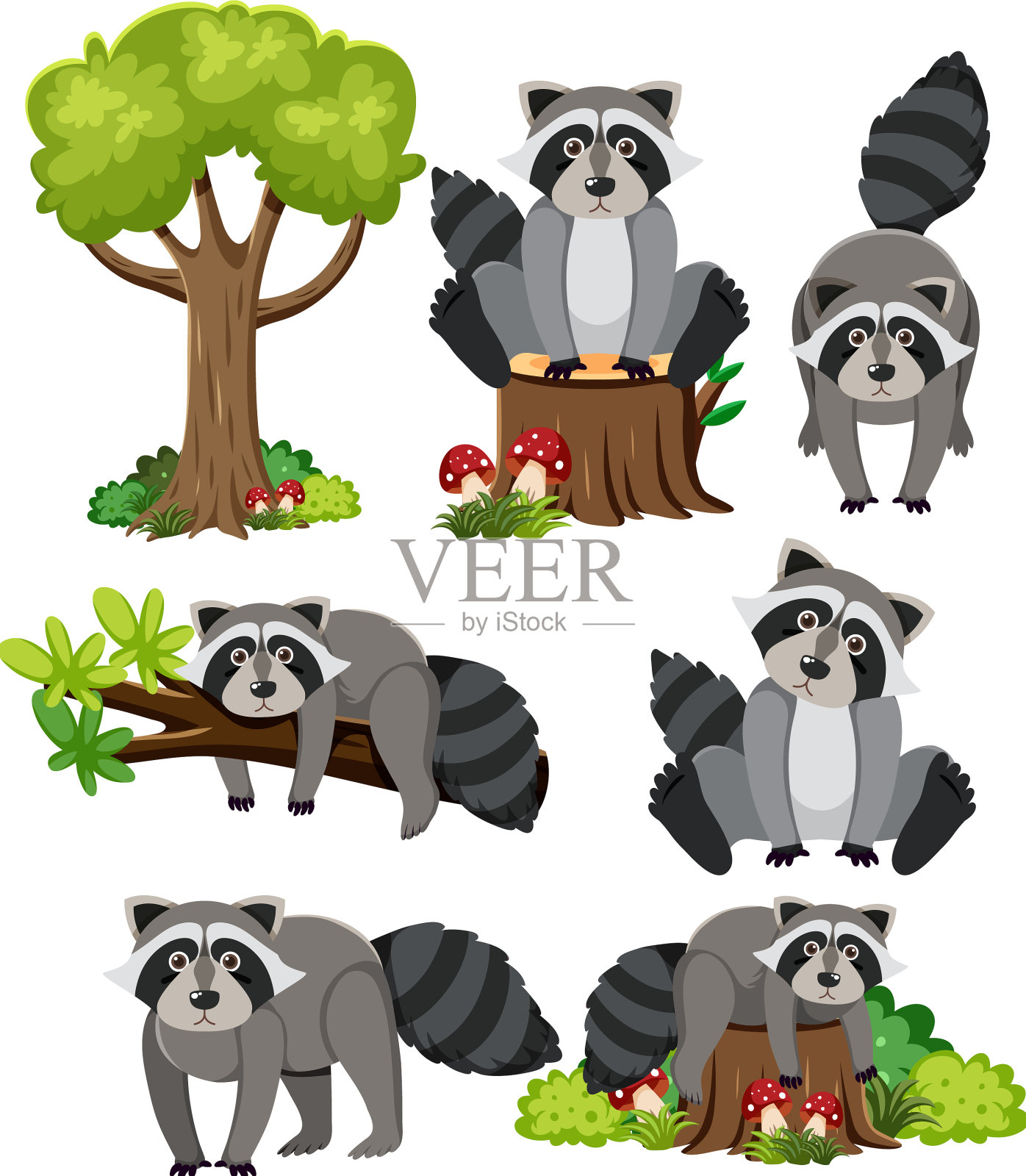 野生动物与自然元素相结合设计元素图片