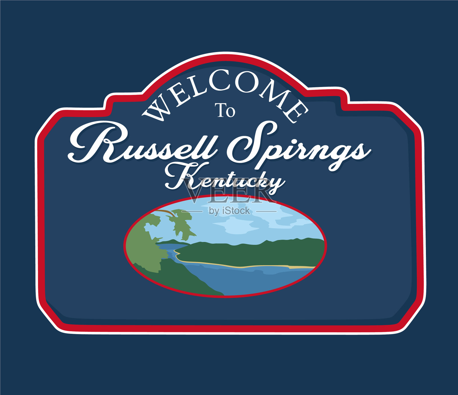 拉塞尔出身于肯塔基州的蓝色背景插画图片素材