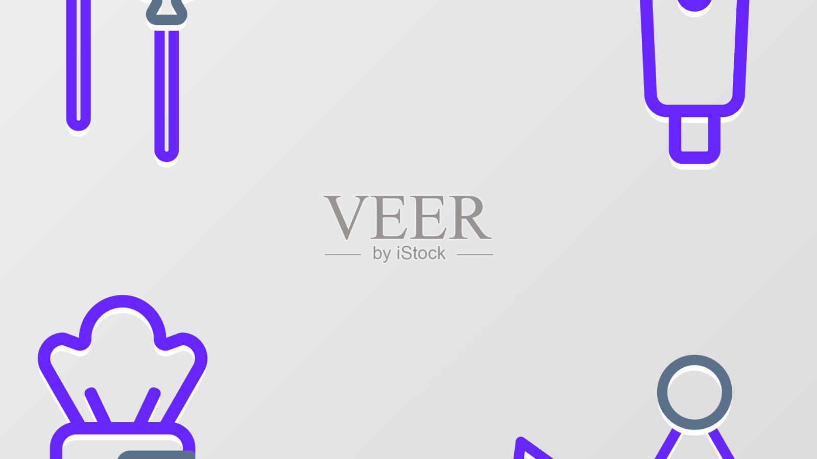 设置线冠糖果麦克风和气球图标素材