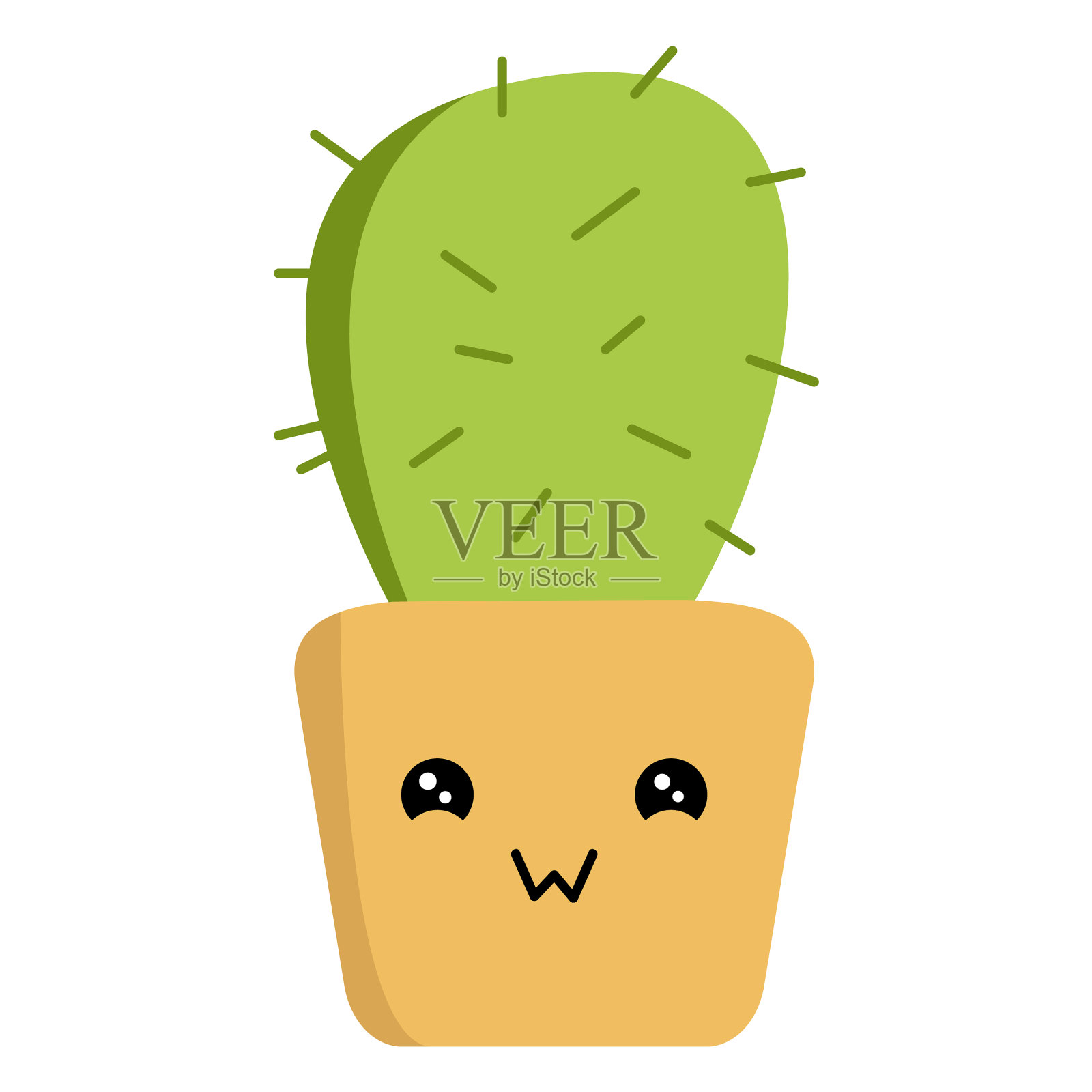 卡哇伊仙人掌平高品质设计元素图片