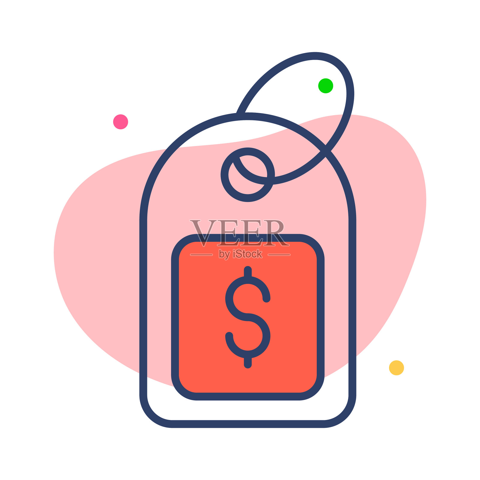 标签财务相关线图标可编辑的笔画插画图片素材