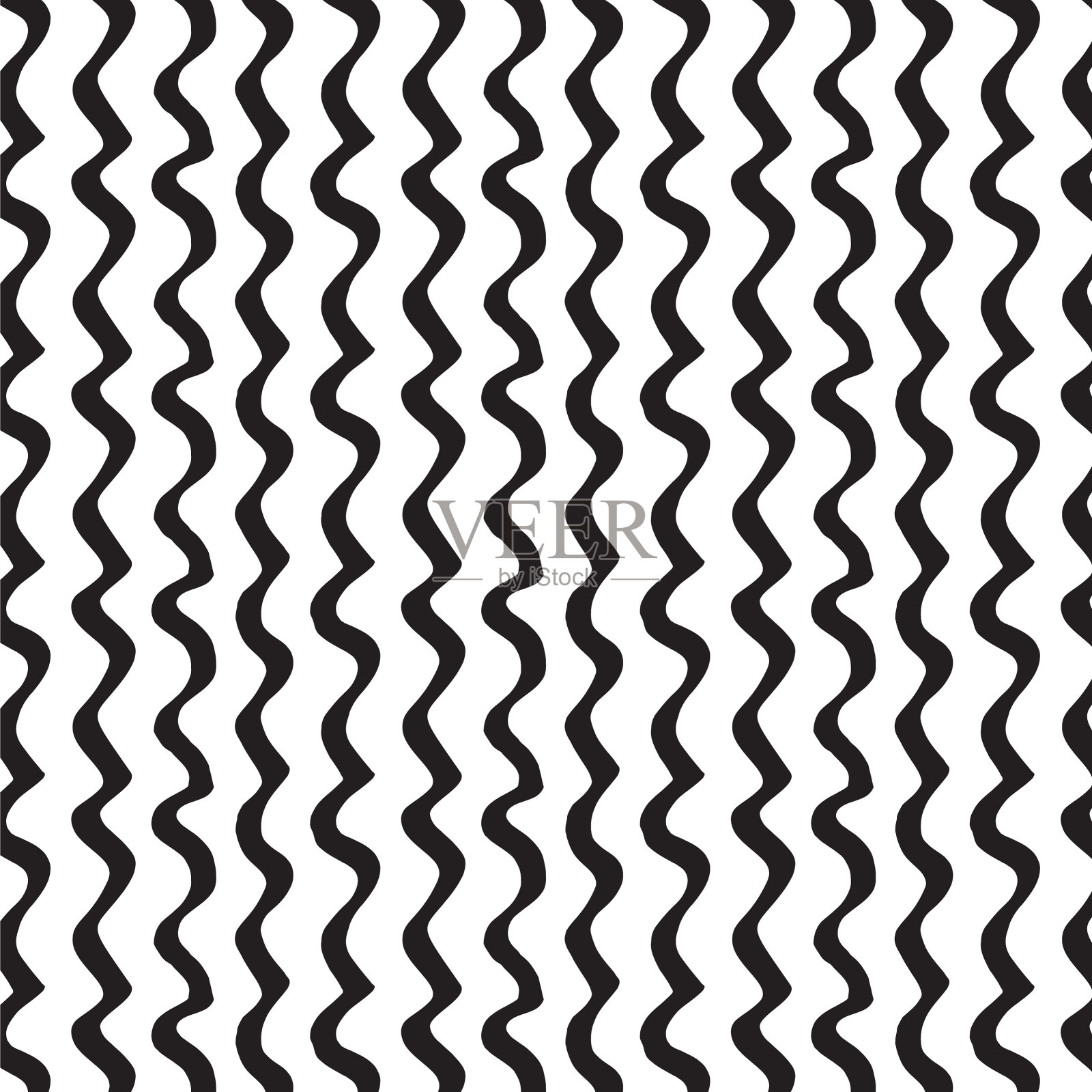 缠绕曲线无缝手写图案插画图片素材