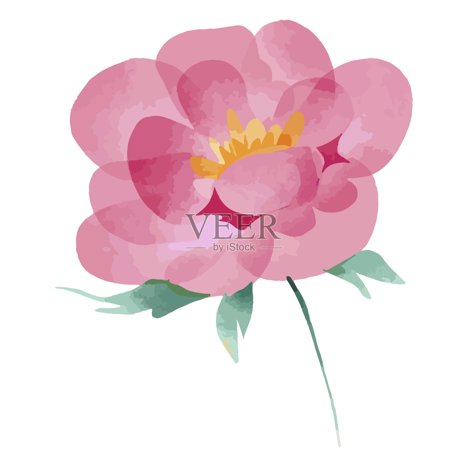 水彩粉花高品质设计元素图片