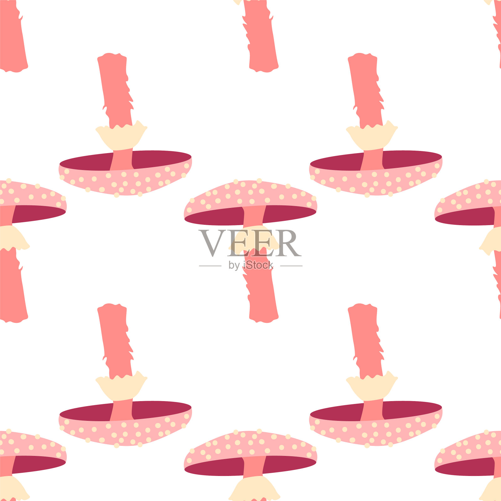 神奇蘑菇无缝图案迷幻插画图片素材