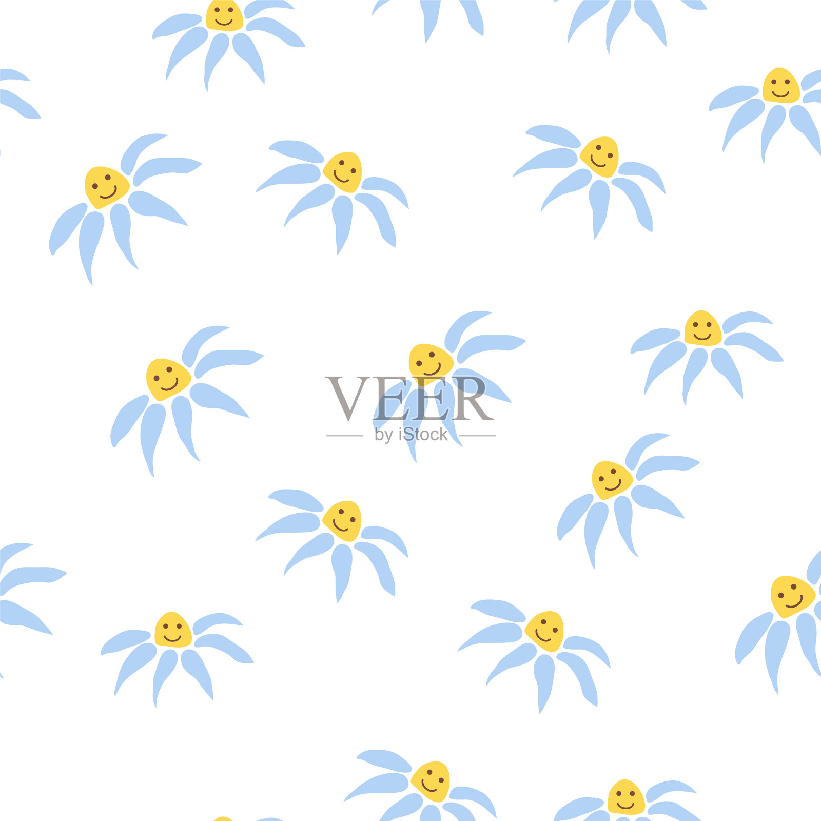 Groovy Daisy复古无缝模式70年代的氛围插画图片素材