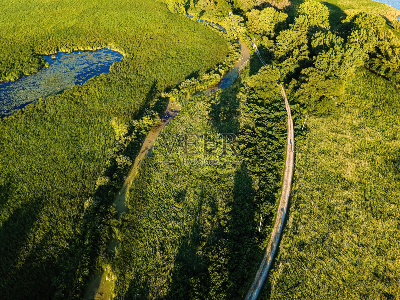 小径通向狐狸河上的防波堤照片摄影图片