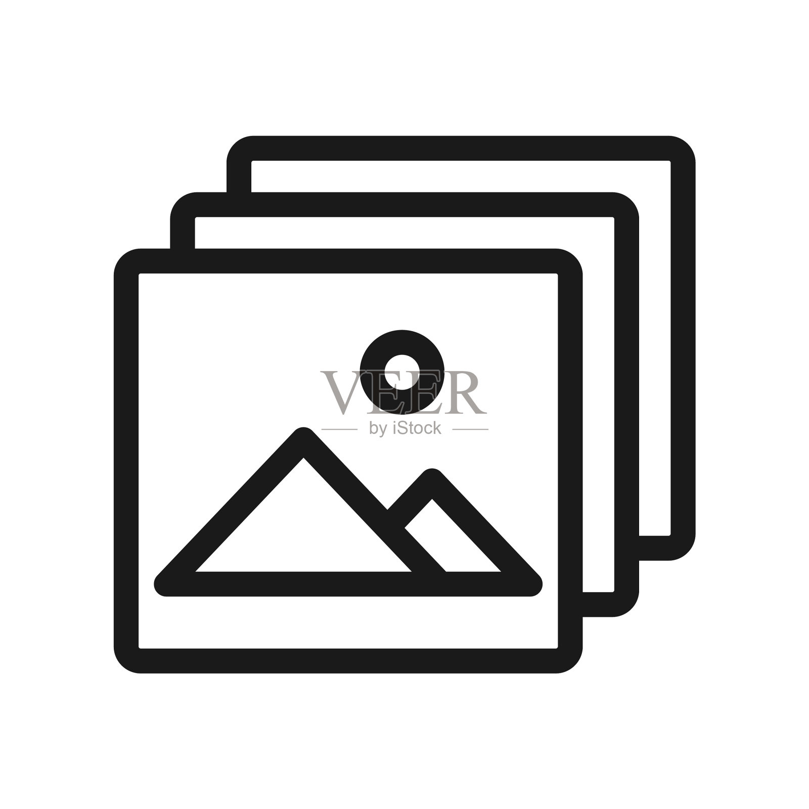 Web线图标画廊或图像图标素材