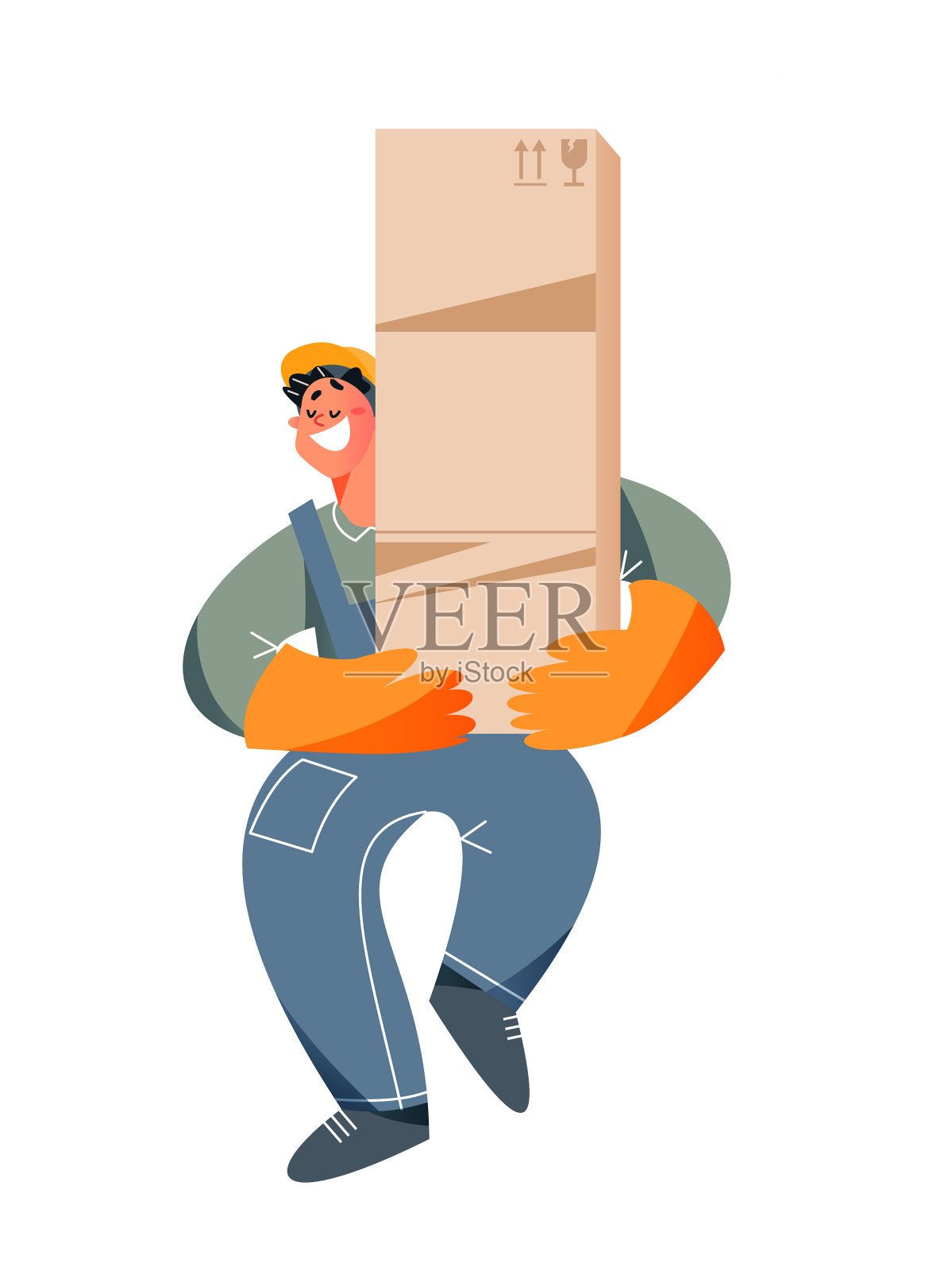 仓库搬运工，装车工人设计元素图片