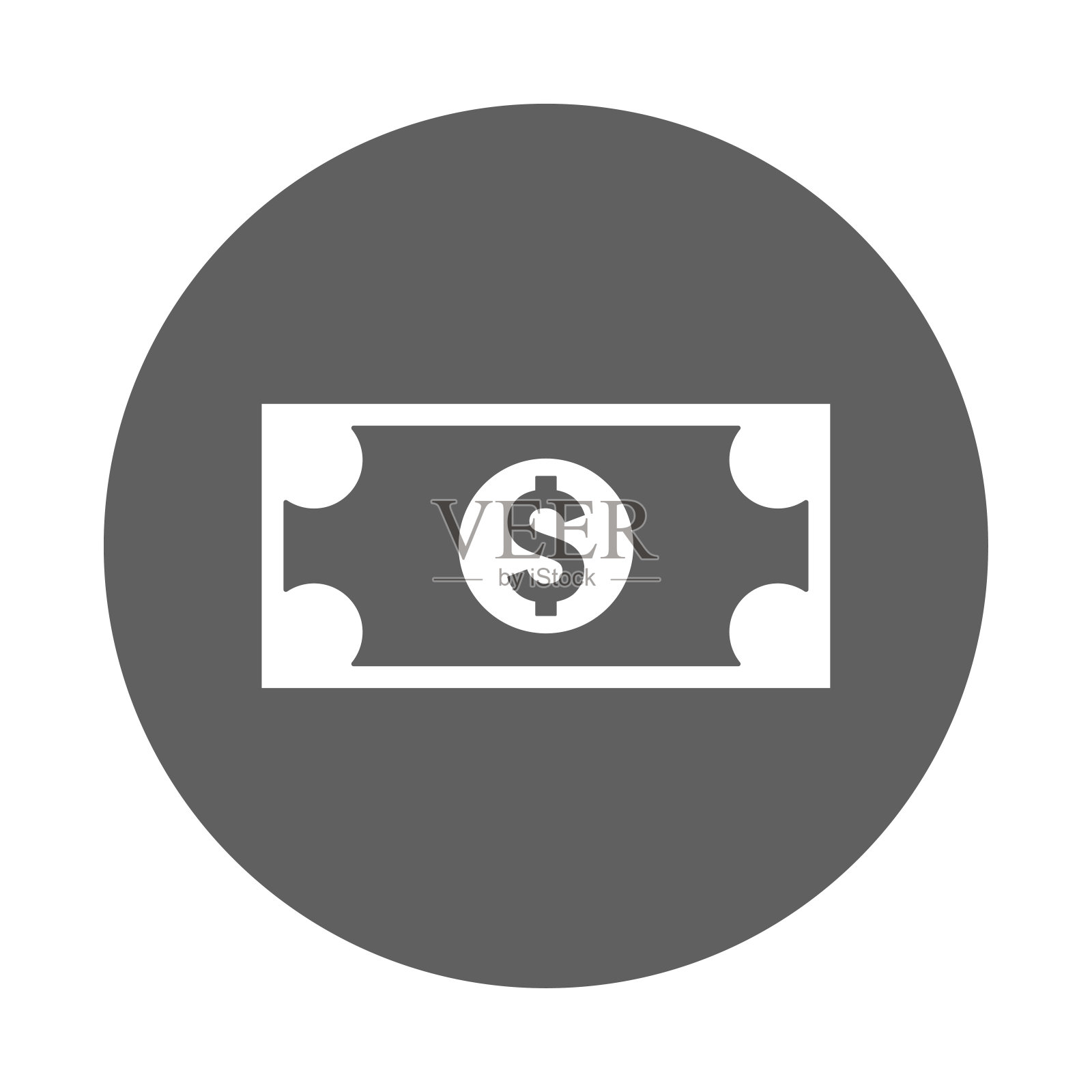 美元的图标。灰色的矢量图形。插画图片素材