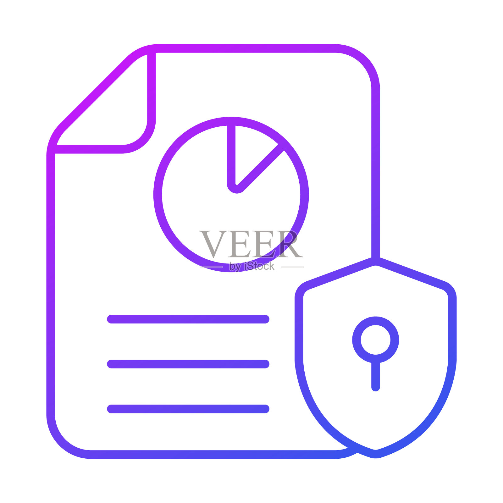 数据保护金融相关线路图标插画图片素材